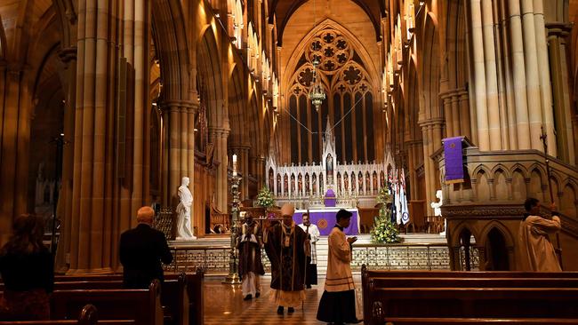 Catholic Archbishop Anthony Fisher at St Mary's Cathedral in Sydney.