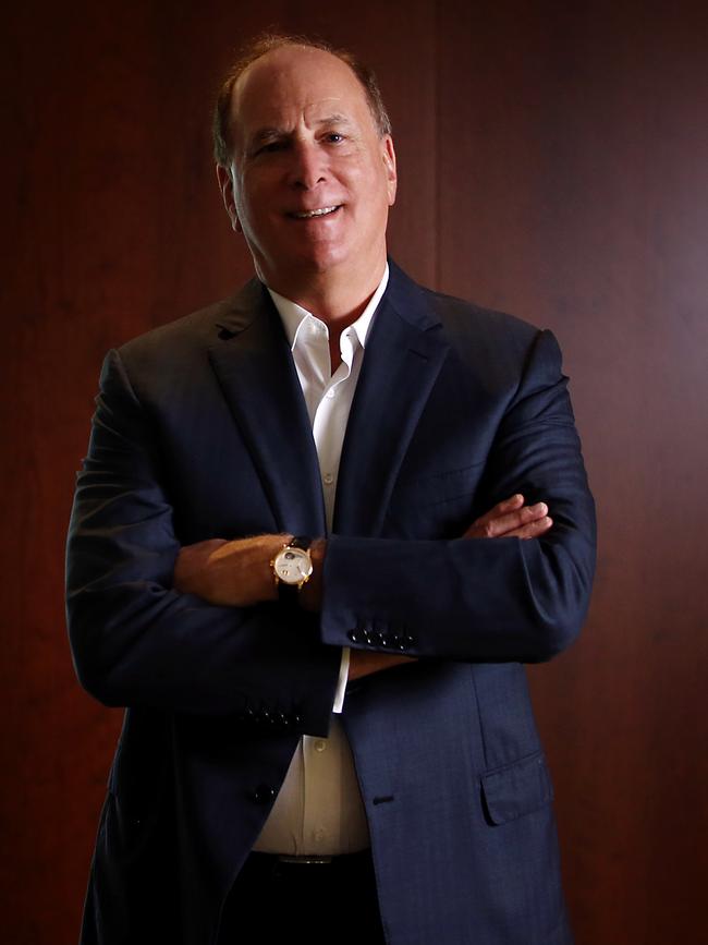 BlackRock chairman Larry Fink. Picture: Jane Dempster for The Australian.