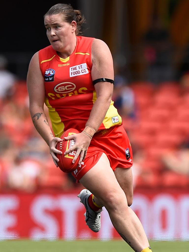 Sarah Perkins in action in her first game at new club, Gold Coast. Picture: Getty Images