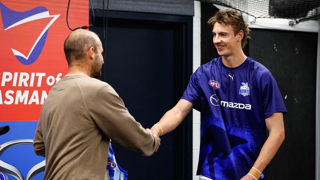 Young Kangaroo Wil Dawson is the rookie of choice this week. Picture: Dylan Burns/AFL Photos via Getty Images