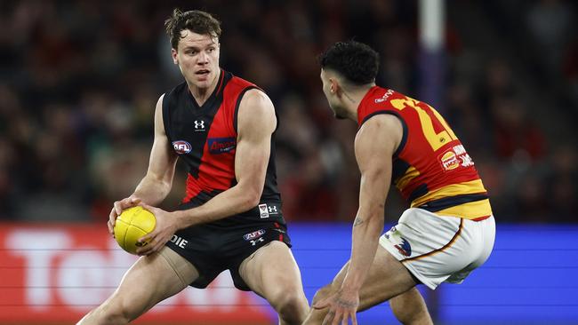 Jordan Ridley will remain at Essendon until at least 2029. Picture: Daniel Pockett/Getty Images