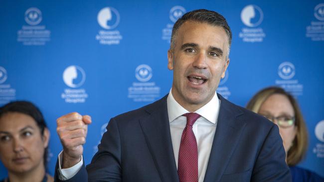 Premier Peter Malinauskas at a September 27 press conference to announce plans for the Women's and Children's Hospital site. Picture: NCA NewsWire / Emma Brasier