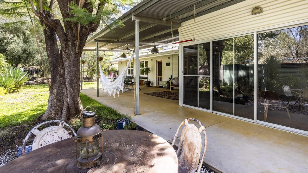 The outdoor entertaining area looks out over the yard. Picture: realestate.com.au