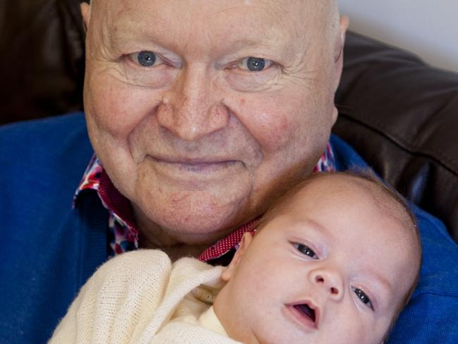 WARNING ****MANDATORY CREDIT *****  SINGLE USE ONLY PRINT/ONLINE***FEES WILL APPLY FOR FURTHER USE  *****  (Contact: FIONA 0419 323 367) Australian TV legend Bert Newton with his grandson Alby James Newton Welsh.Alby is named after Bert - Bert is known as Alby to his closest friends and family. Alby was born on August 20, 2020.Picture: Jennifer Wunderle