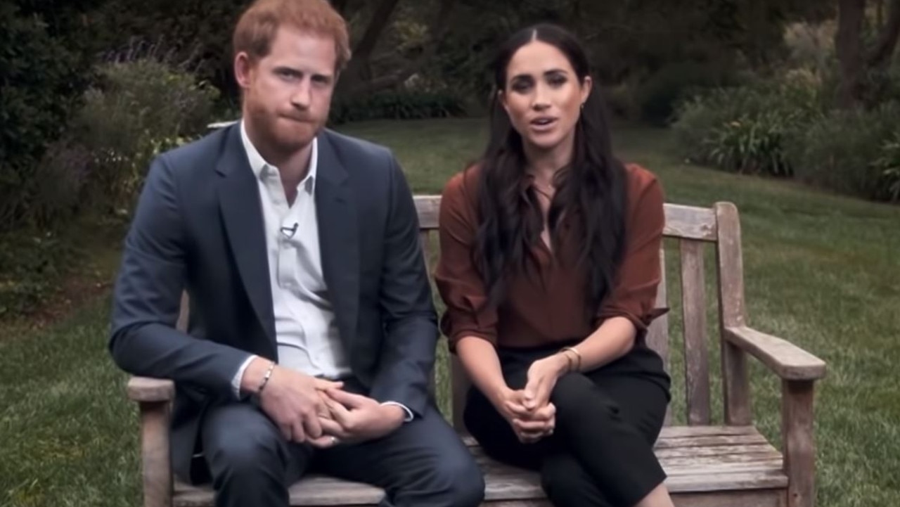 Prince Harry and Meghan Markle weighed into the US election this week and Harry’s comments left the palace scrambling to release a statement. Picture: Time100 YouTube.