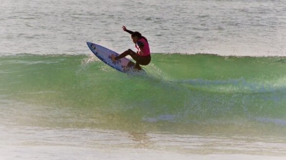 Haylie Powell surfing her way to the U11 champion title.