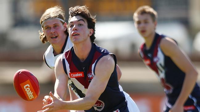 Crows draftee Charlie Edwards in action for the Sandringham Dragons last season during his draft year. Picture: Graham Denholm/AFL Photos via Getty Images.