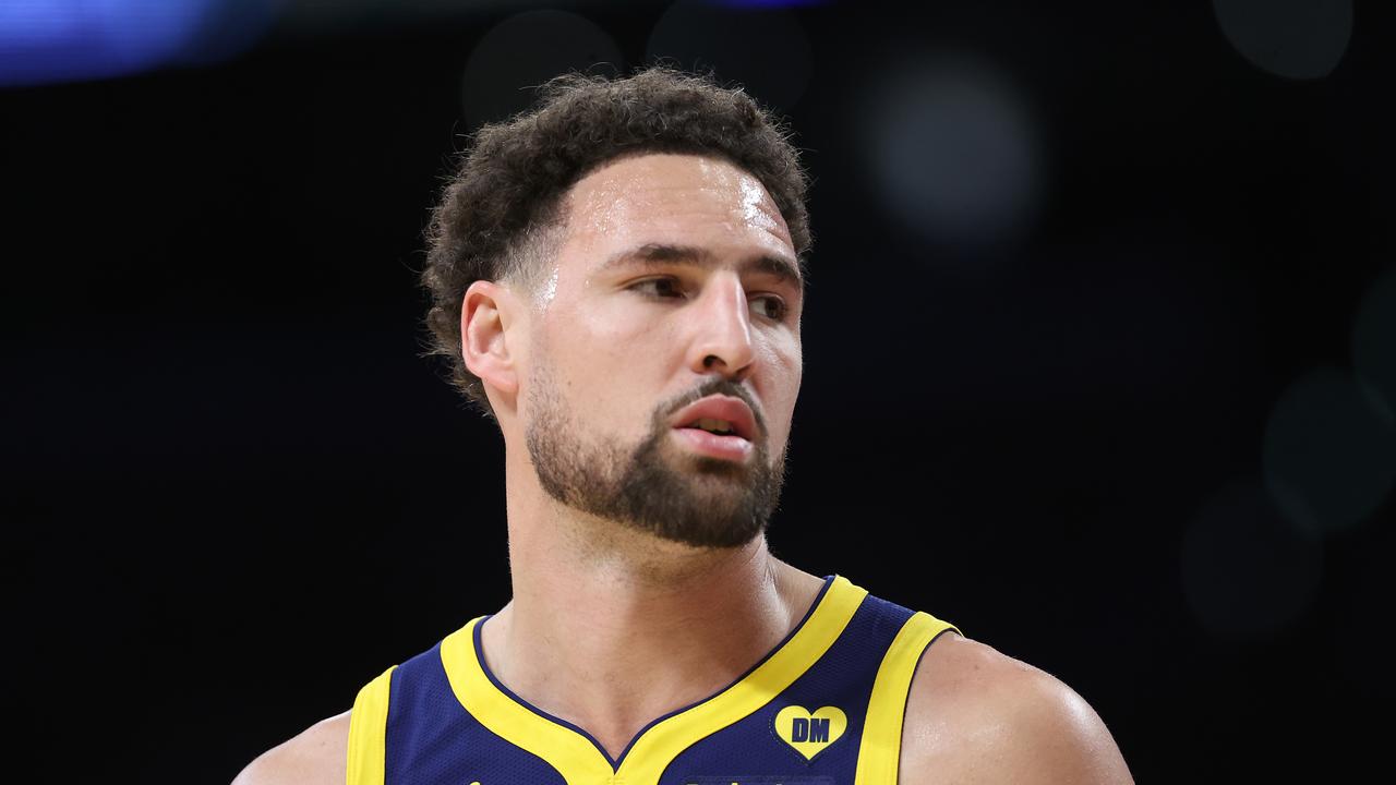 LOS ANGELES, CALIFORNIA - MARCH 16: Klay Thompson #11 of the Golden State Warriors looks on during the first half of a game against the Los Angeles Lakers at Crypto.com Arena on March 16, 2024 in Los Angeles, California. NOTE TO USER: User expressly acknowledges and agrees that, by downloading and or using this photograph, User is consenting to the terms and conditions of the Getty Images License Agreement. (Photo by Sean M. Haffey/Getty Images)