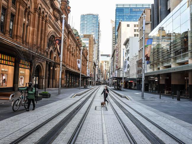 Sydney has become a ghost town on the first day of a widespread two-week lockdown. Picture: NCA NewsWire/Flavio Brancaleone