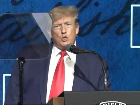 Donald Trump at the NRA convention in Houston, Texas.