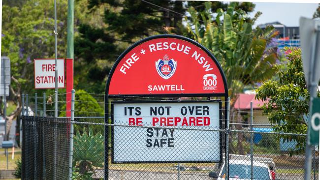 Sawtell fire station advice sign.. 18 NOV 2019