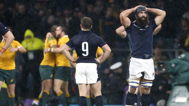 Dejected Scots after the World Cup loss.