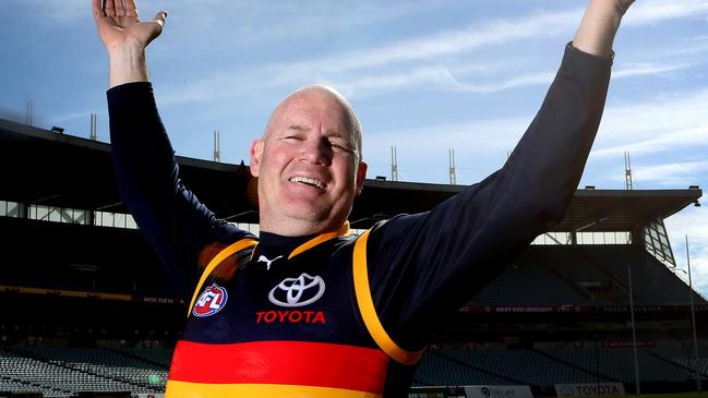 Former Crows champion and showman Jarman said he wanted to help community clubs and believed he could take Port Noarlunga back to the top. Picture: Sarah Reed