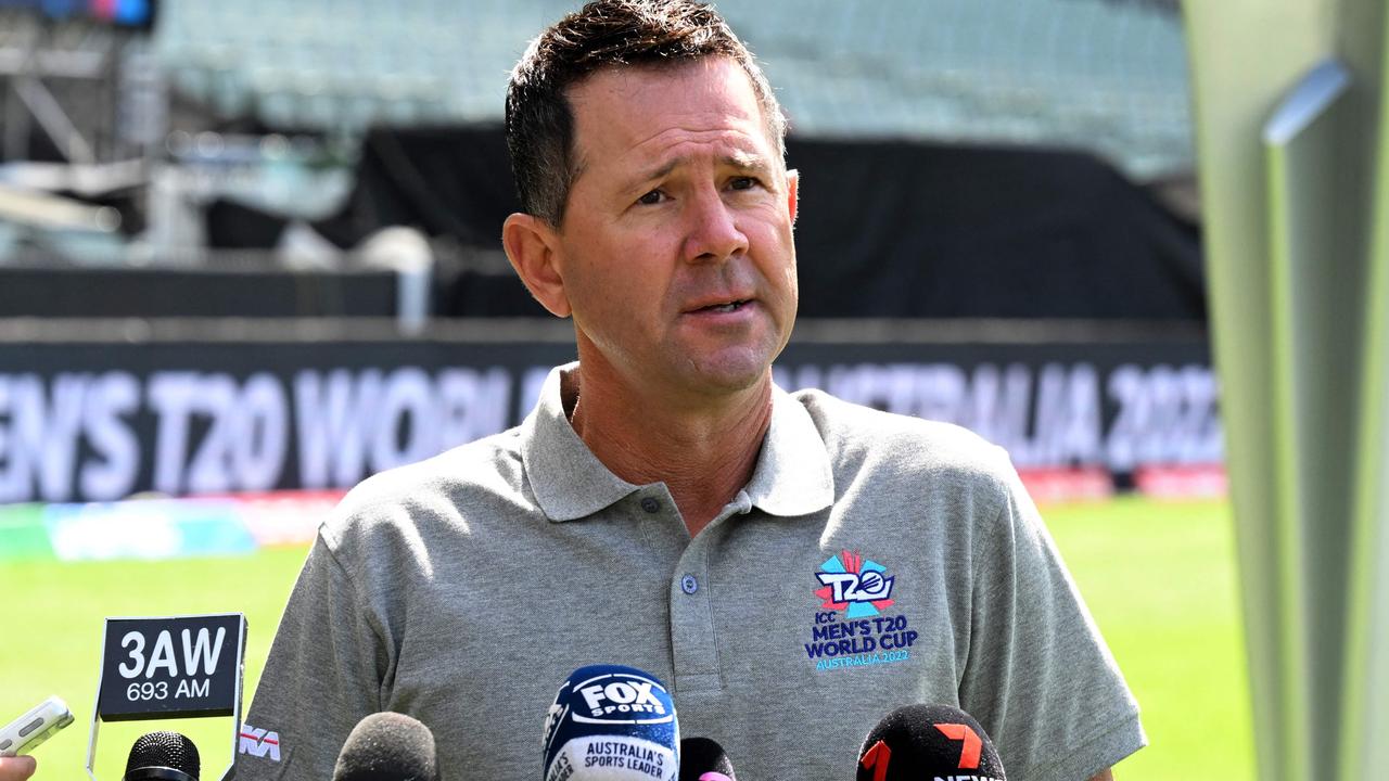 Ricky Ponting spoke of his heart scare before play on day four. Picture: AFP