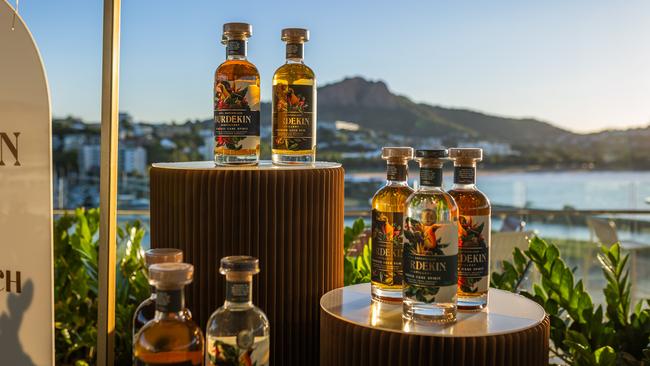 North-Queensland based Burdekin Rum distillery’s range of spirit products on display in Townsville. The distillery has won a number of international awards for its rum, including its Premium-Aged Rum at the American Distilling Institute International Spirits Competition 2024. Picture: Doug Simpson Media