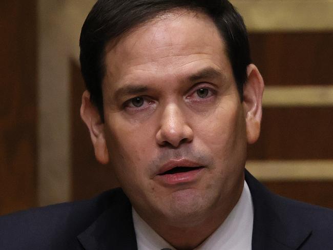 Sen. Marco Rubio (R-FL), acting Chairman of the Select Committee on Intelligence, speaks to Avril Haines during her confirmation hearing as Nominee for Director of National Intelligence on Capitol Hill on January 19, 2021 in Washington, DC. (Photo by Joe Raedle / POOL / AFP)