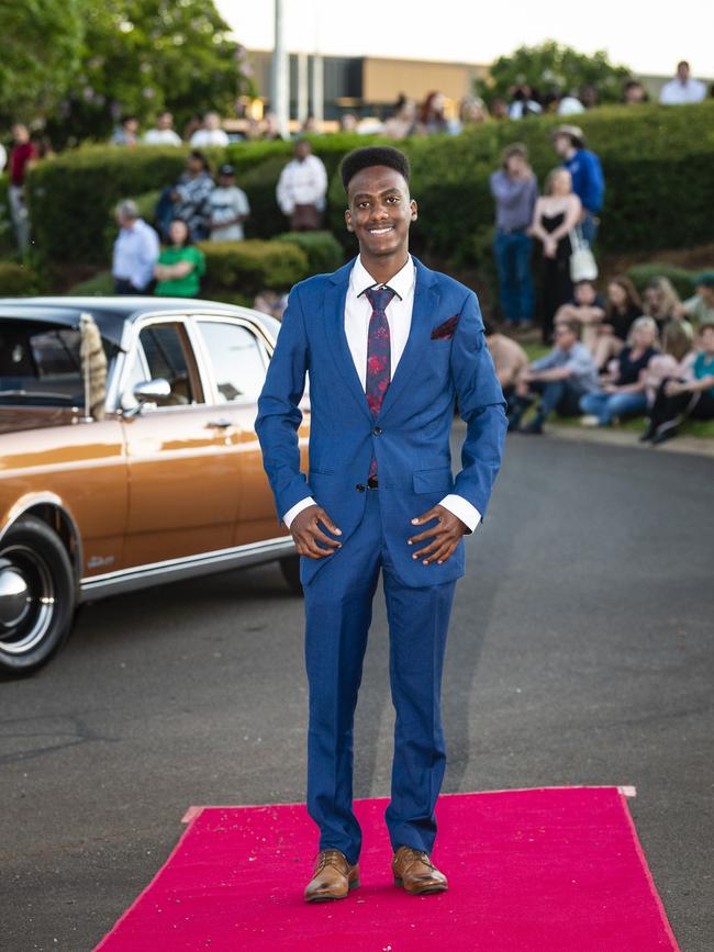 Amir Ibrahim arrives at Harristown State High School formal at Highfields Cultural Centre, Friday, November 18, 2022. Picture: Kevin Farmer