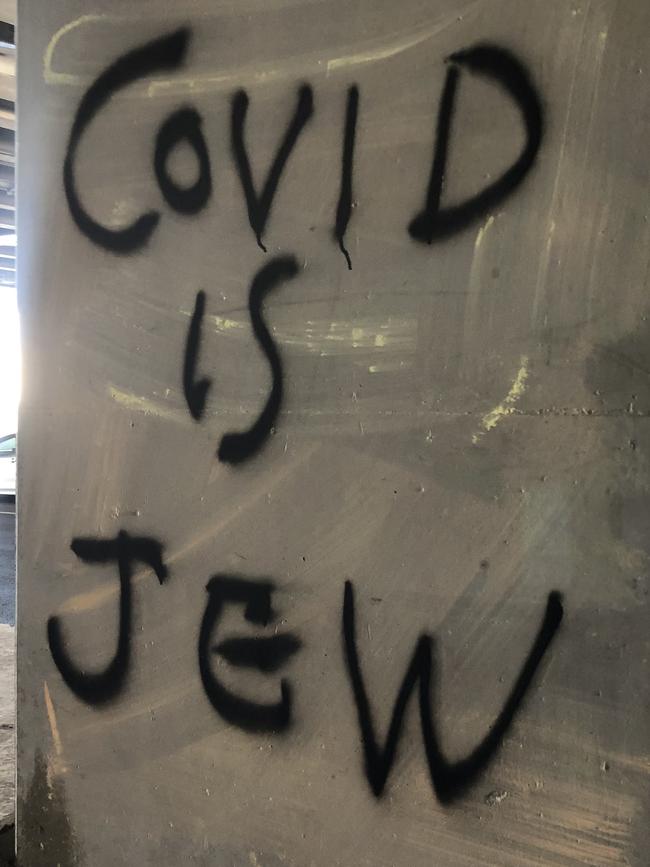 Anti-Semitic graffiti has appeared ahead of Jewish holy day. Picture: supplied