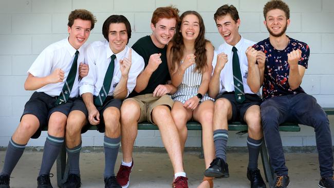 The Gap State High School’s Levi Hockey, 16, Campbell McFadden, 17, Zach Thomas, 16, Sophie Watson, 17, Darcy Spurway, 16 and Tariq Soliman, 16. Picture: Jamie Hanson