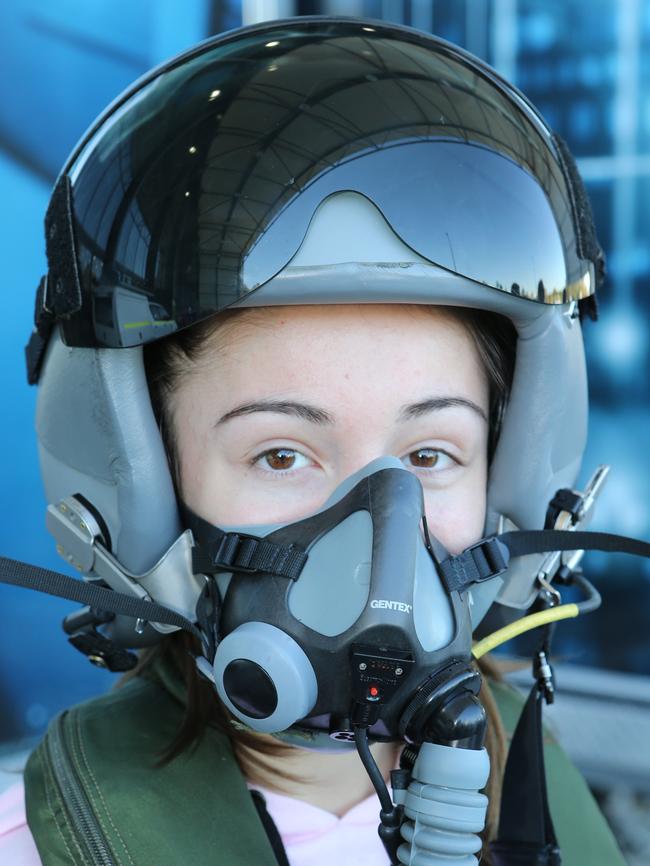 Anabella Angemi, 13, from Coomera is ready to fly with the Aviation Candidate Management Centre. Picture: Glenn Hampson