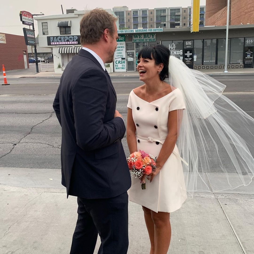 <p><i>Image credit: Instagram.com/lilyallen</i></p><p><b>Lily Allen and David Harbour&nbsp;<br></b>After rumours ran rampant that <a href="https://www.vogue.com.au/brides/news/lily-allen-wore-a-5500-vintage-dior-dress-to-marry-david-harbour-in-las-vegas/news-story/ac87402878b87bbb1125acdf9e71701e" target="_blank" rel="noopener">Lily Allen and David Harbour secretly wed in a Las Vegas ceremony</a>, the couple confirmed them by releasing a series of photos that revealed the quintessential Sin City wedding. Not only were they married by an Elvis Presley impersonator at the iconic Graceland Chapel, Allen and Harbour, along with her two daughters, Marie and Ethel (who served as flower girls), then headed to In-N-Out for their wedding reception. For her big day, Allen wore <a href="https://www.vogue.com.au/fashion/trends/short-but-sweet-12-celebrity-brides-who-opted-for-shorter-wedding-dresses/image-gallery/74a32715710fd4f18aae4f66790acb30" target="_blank" rel="noopener">a AU$5,592 vintage Dior dress</a>&mdash;which featured a belted waist, a buttoned bodice and a knee-skimming hem&mdash;and paired it with Miu Miu platform heels and a veil.</p>