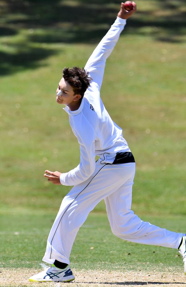 St Laurence's College bowler Xavier Santos.