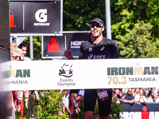 Ironman 70.3 Tasmania menÃ•s professional winner, Jake Birtwhistle. Picture: Linda Higginson