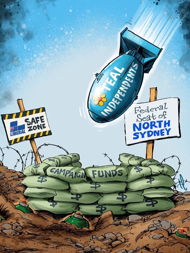 The Liberal Party has spending up big to defend traditionally safe Liberal seats against challenges from Teal independents. Picture: Terry Pontikos