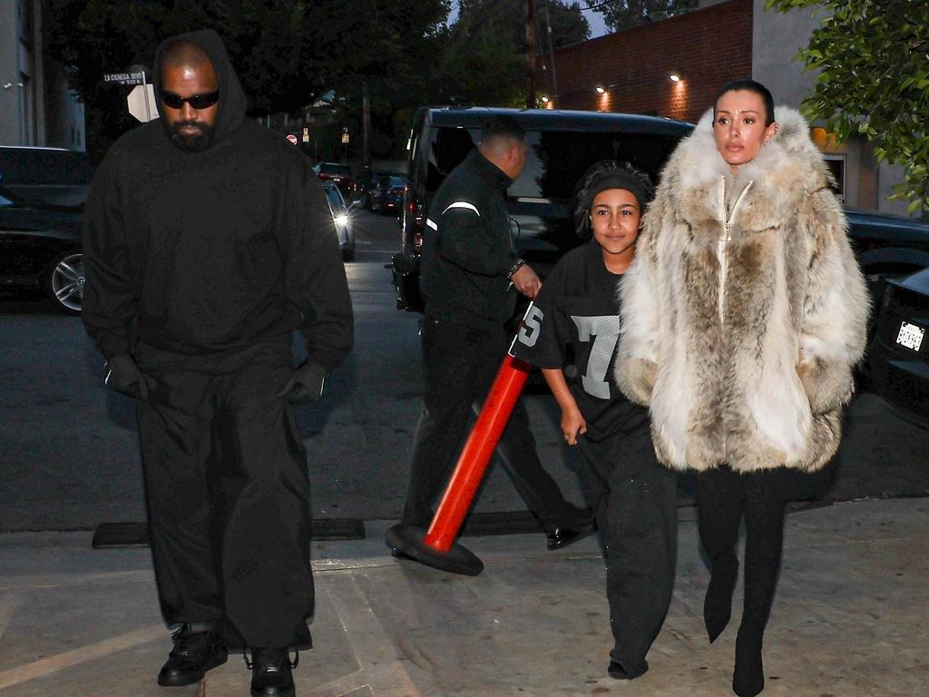 Rapper Kanye West kept it casual in a black ensemble. Picture: Stefan/Spot/Backgrid