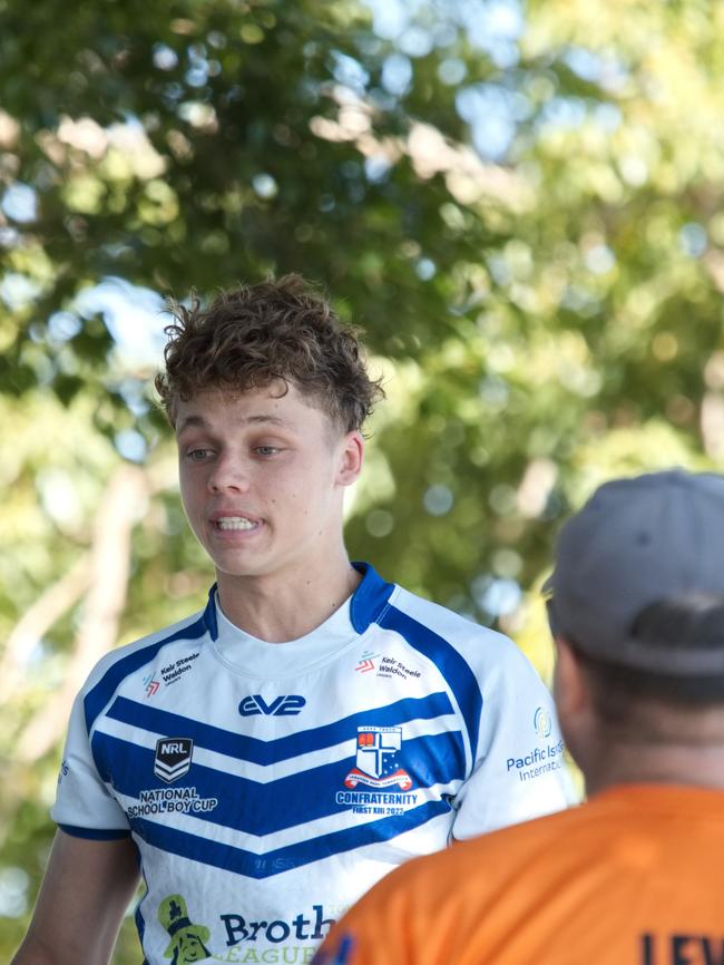 Ignatius Park College and Kirwan State High School teams take on St Brendanâ€™s College Yeppoon teams in Queensland state rugby league semi finals at Mackay on Wednesday, August 24, 2022.