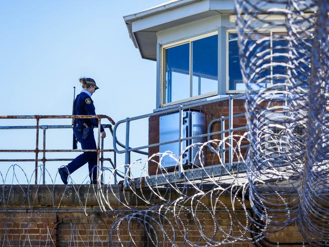 An armed guard at the new Supermax 2 facility. Picture: Sean Davey