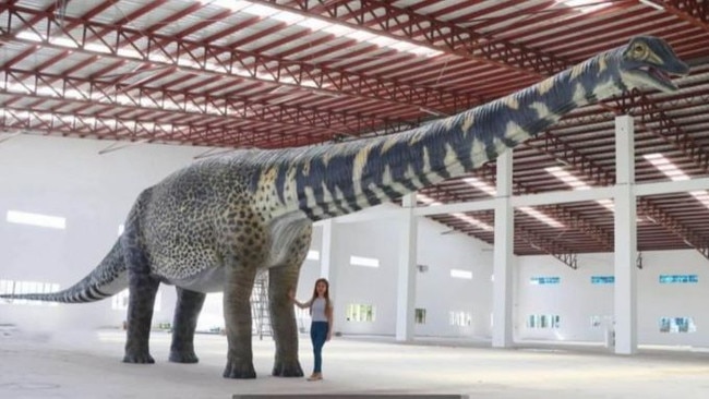 Cranbourne resident and owner of Crystal World and internationally famous 'Rosie the Shark' Tom Kapitany is selling a 16m long model dinosaur after a drawn out battle with Casey council. Image: supplied.