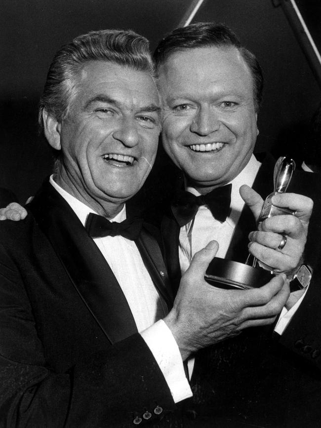 Bob Hawke presented Newton with his 1984 gold.