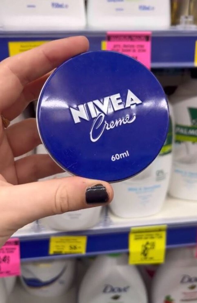 People claim Nivea Creme is a dupe for La Mer item. Picture: TikTok/Chemist Warehouse