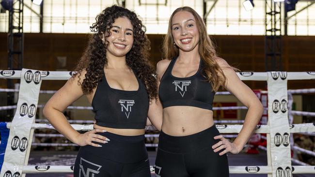 Desiree Martini and Taylor Finn at the NT Fight Series XI at Ventia Stadium. Picture: Pema Tamang Pakhrin