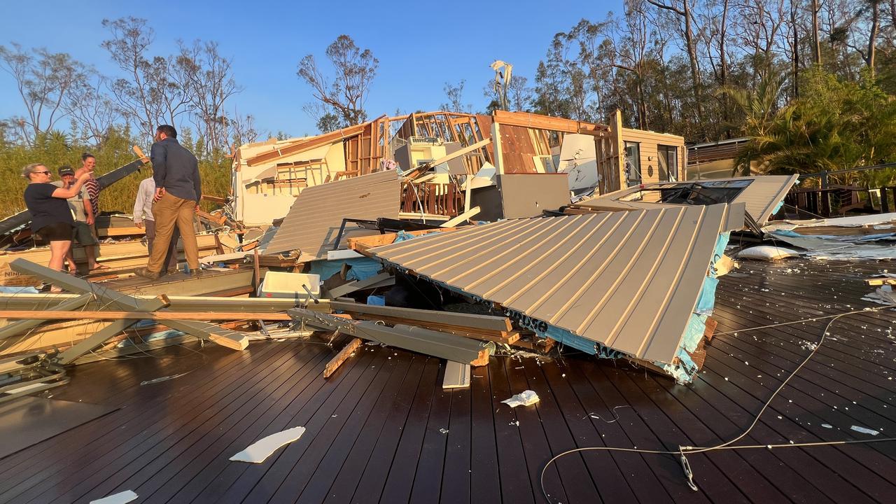 Damaged caused by the Christmas Day storm to an Upper Coomera home.