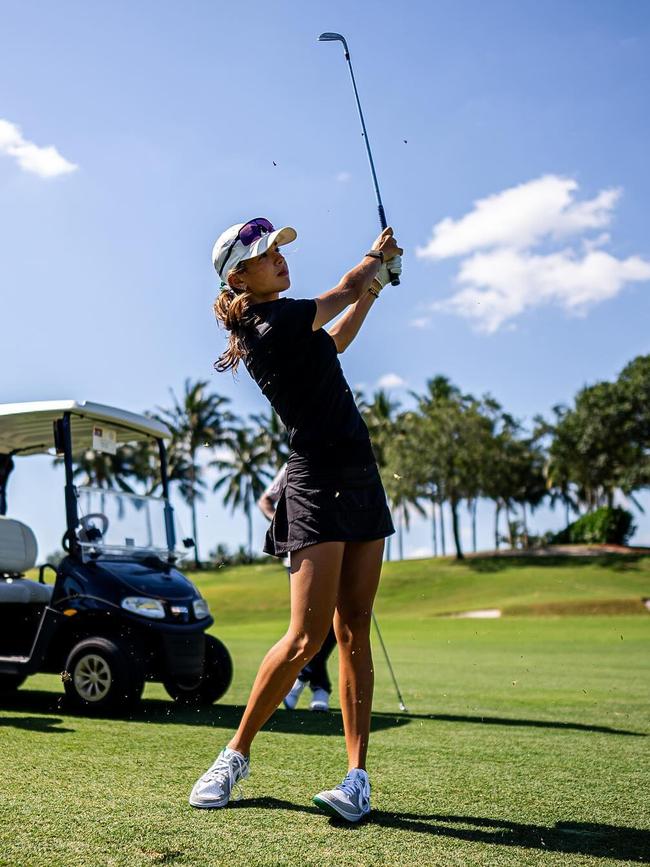 Kai is a keen golfer. Picture: Instagram/Kai Trump