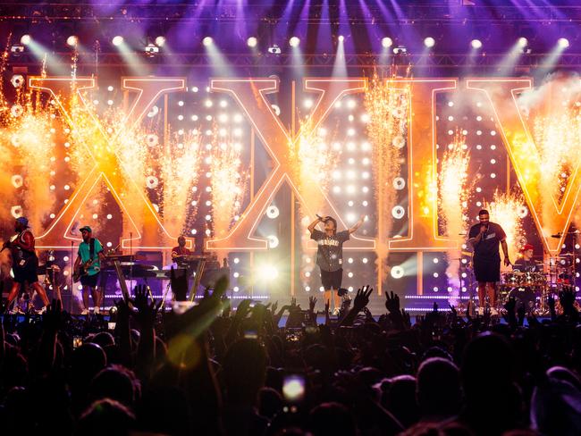 Bruno Mars performing during his <i>24k Magic</i> world tour. Picture: AAP