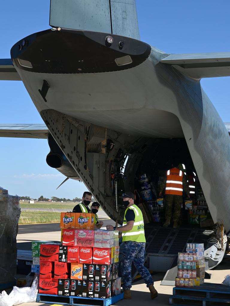 Food has been flown to Coober Pedy after the town was cut off. Picture: NCA NewsWire / Naomi Jellicoe