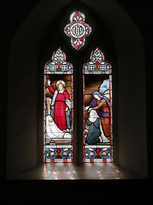 Stain glass windows inside the St John the Baptist Church. PIC: MATT THOMPSON