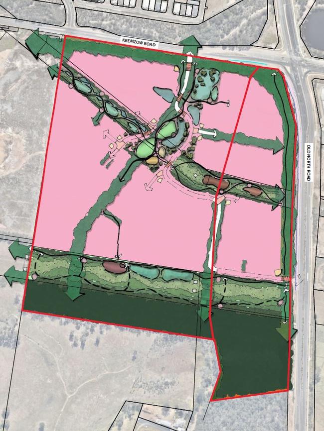 CSR's Warner Quarry development landscape concept plan showing proposed wildlife corridors.