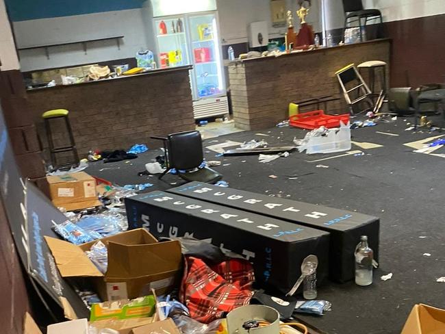 Destruction of the Lalor Park Kookas clubhouse after a recent burglary. Picture: Supplied