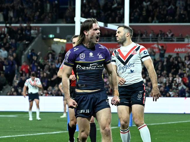 Ryan Papenhuyzen produced his best performance of the season, as Storm booked their spot in the GF. Picture: NRL Photos