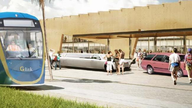 An artist’s impression of the Gold Coast light rail extension to the airport. PHOTO: Supplied