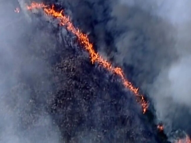An out-of-control bushfire is burning on French Island. Picture: 7News Melbourne