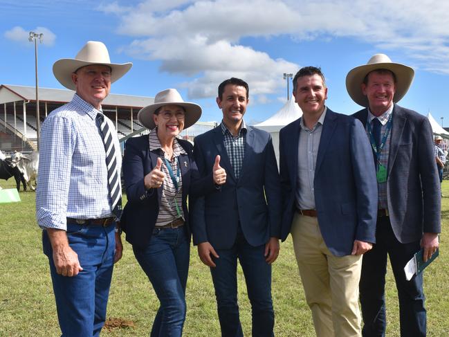 Shadow Agriculture Minister Tony Perrett, LNP Candidate for Rockhampton Donna Kirkland, Opposition Leader David Crisafulli, LNP Candidate for Keppel Nigel Hutton and LNP Candidate for Mirani Glenn Kelly.