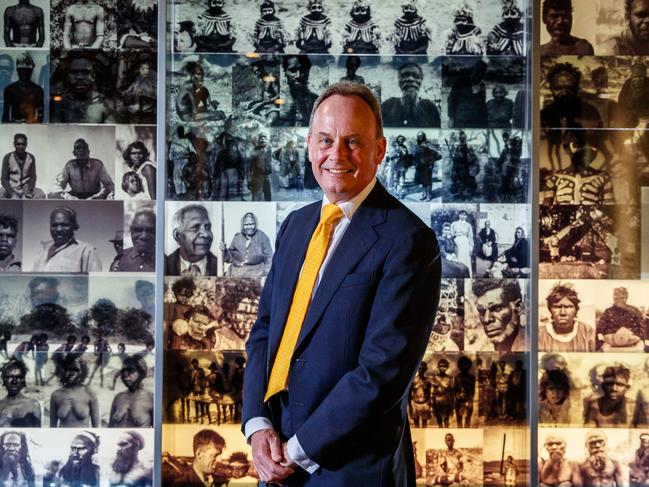 SA Museum director Brian Oldman in the Aboriginal Cultures Gallery. Picture Matt Turner