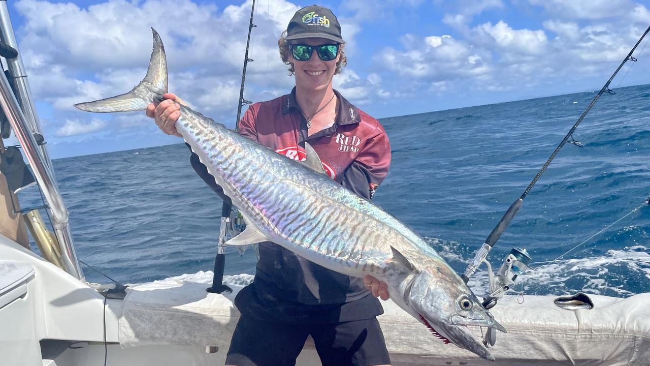 PHD candidate Jaeden Vardon used a combination of research methods including fishing to understand shark depredation in Queensland. Photo Jaeden Vardon.