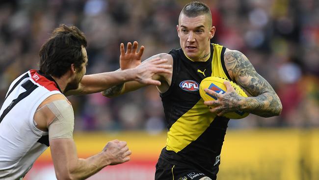 Dustin Martin is set to sign the biggest offer in Richmond history. Picture: AAP