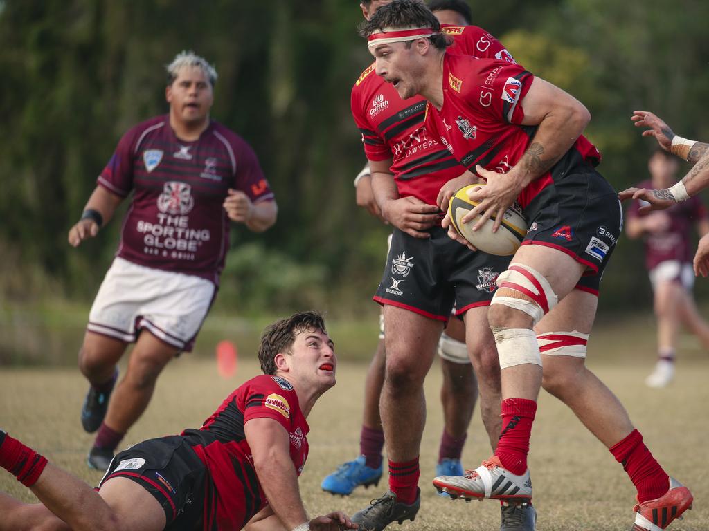 GCDRU major semi final between Colleges Knights and Nerang Bulls. Picture: Glenn Campbell